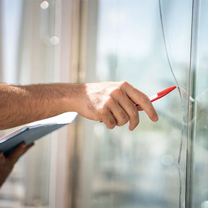 broken glass repair in Evanston, Illinois